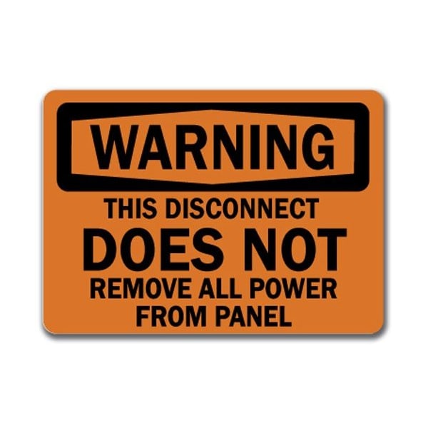 Signmission Safety Sign, 14 in Height, Plastic, Disconnet Power WS-Disconnet Power - main